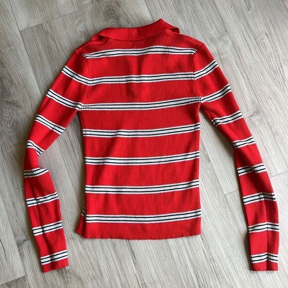 Trendy Girls’ Striped Half Zip Sweater Top Pullover Size XL - Picture 3 of 6